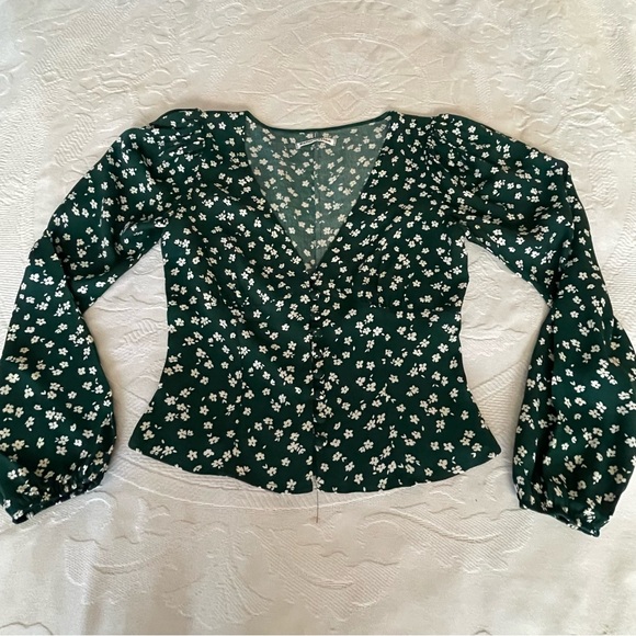 Reformation Nell Floral V-Neck Blouse Size S - Picture 6 of 14